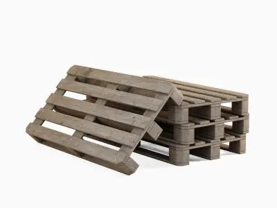 Wooden Pallet Set 3D model