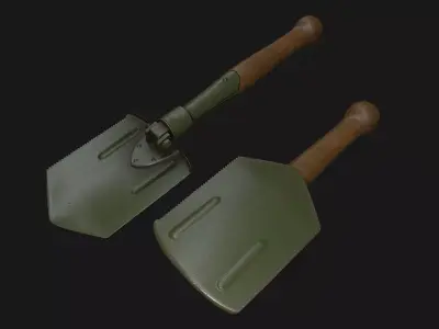 Folding Shovel Pbr  Low-poly 3D model