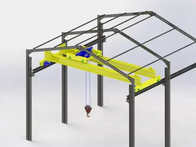 Bridge crane and structure  Free 3D model