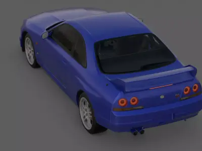 1997 Nissan Skyline GT-R V-Spec R33 3D Model Godzilla Low-poly 3D model