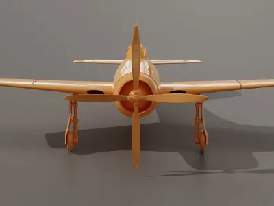 Grumman F8F Bearcat Low-poly 3D model