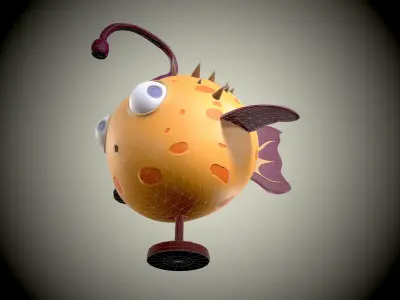 3D Stylized fish Low-poly 3D model
