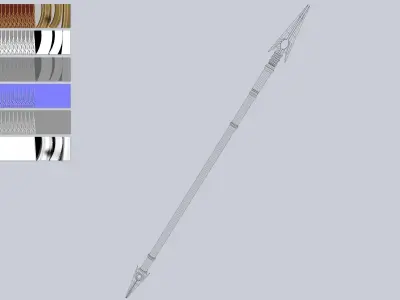 Draconic spear Low-poly 3D model