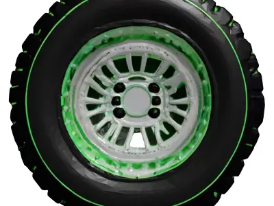 Futuristic Glowing OffRoad Wheel 3D model