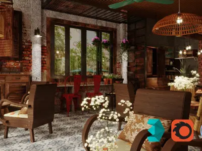 interior design of the coffee 3D model