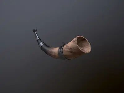 War Horn Low-poly 3D model purchase