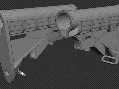 AR-15 Mil-Spec Stock Low-poly 3D model