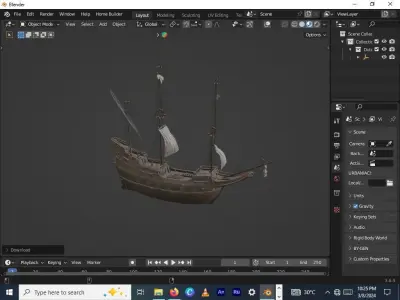  a ship Free 3D model