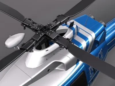 police bell 412 helicopter 3D model
