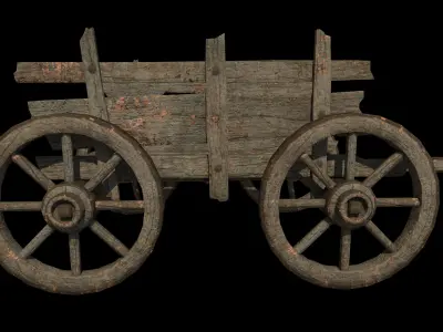 Wheel Cart - PBR - Textured Low-poly 3D model