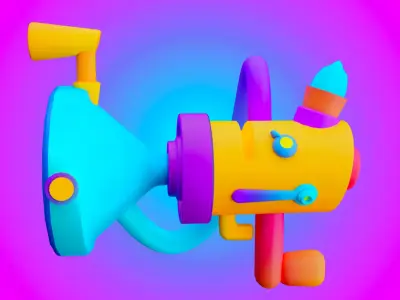 Toon Lowpoly Gun for Game Low-poly 3D model