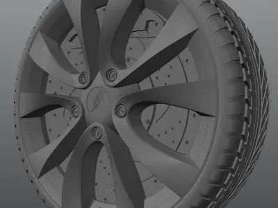 Car Tire 3D model by BsTen from CGTrader (Subdivision ready)