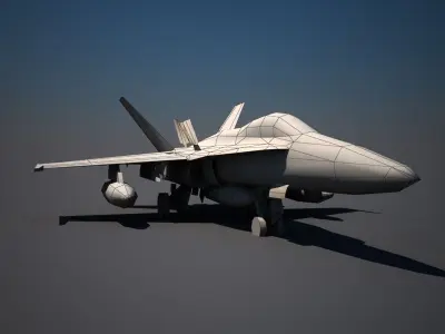 F18 Military Aircraft Low-poly 3D model