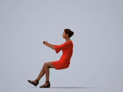 00110Jenn004 - Senior Caucasian woman sitting in office wearing 3D model