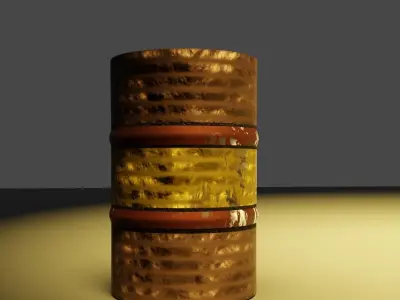 Industrial Steel Barrel  Low-poly 3D model