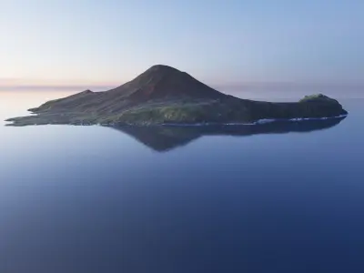 Small Aleutian Island Volcano 3D model