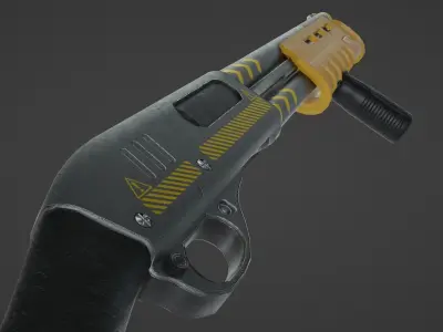 Short Tactical Shotgun Low-poly 3D model