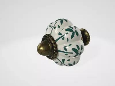 Ivory and Green Pumpkin Knobs Low-poly 3D model