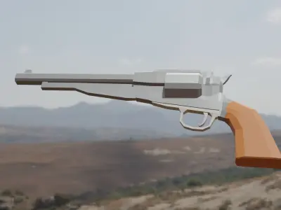Low poly revolver Free low-poly 3D model purchase