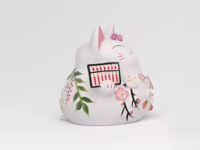 fortuneCat japanese kawaii cat figurine 3D model