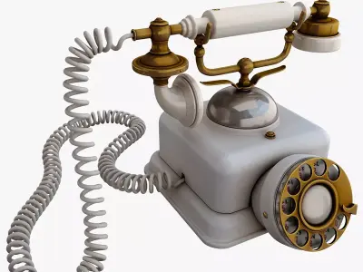 Vintage Rotary Phone 3D model