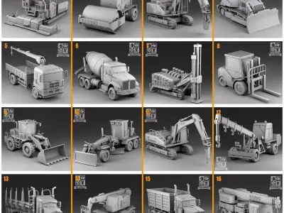 Construction equipment   3D Model Pack