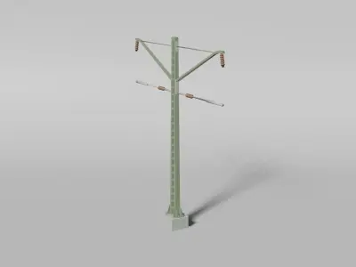 Middle overhead line mast for railway lines 3D model