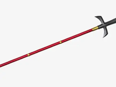 Japanese Spear Kama Yari 4 colors 3D model