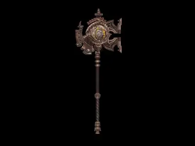 Steampunk Axe 3D model