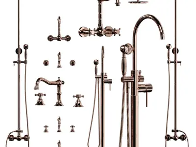 Lovedima Freestanding Bathtub Faucet and collection Low-poly 3D model