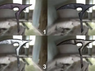 Kama - traditional asian weapon and farming tool Low-poly 3D model