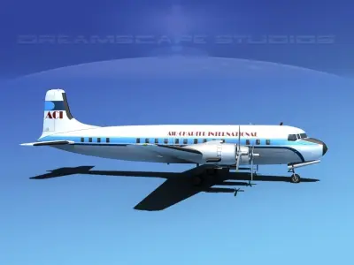 Douglas DC-7B Air Charter Intl 3D model