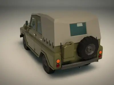 Low Poly Military Jeep 04 Low-poly 3D model