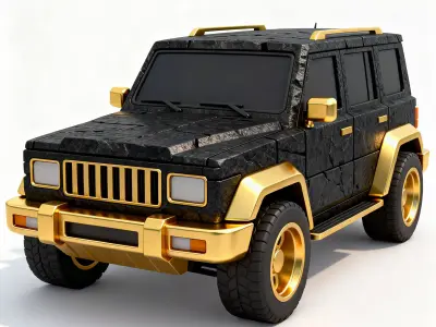 The Gilded Obsidian Stone SUV 3D Model Low-poly 3D model