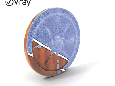 Medieval Round Shield Model Pack with Detailed Wood Texture Low-poly 3D model