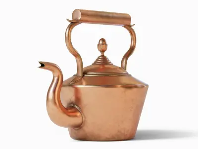 Copper Kettle Low-poly 3D model