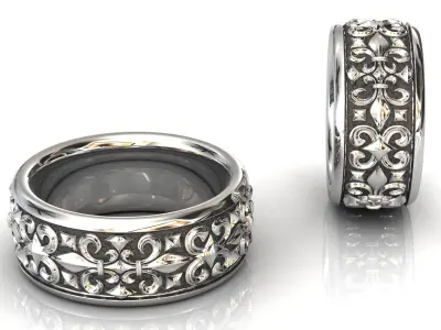 Gothic Band Ring 3D print model