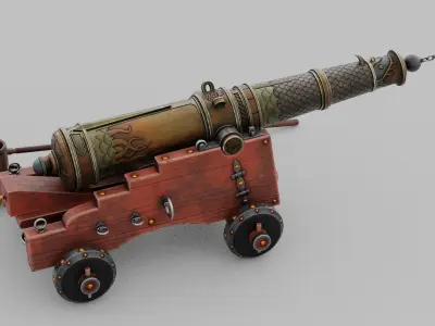 O Kit 01 Cannon Kit 02 of 05 cursed sea cannon Low-poly 3D model