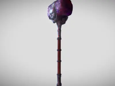 Hammer with handle Low-poly 3D model