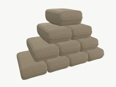 Linen Bags Low-poly 3D model