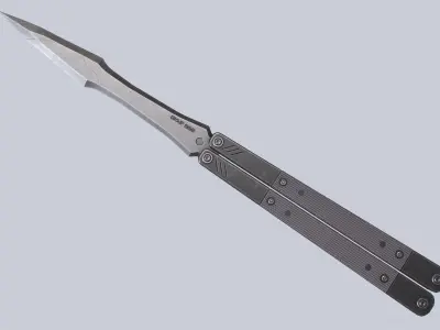 Butterfly knife Low-poly 3D model purchase