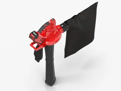 Leaf Blower Vacuum Red Generic Low-poly 3D model