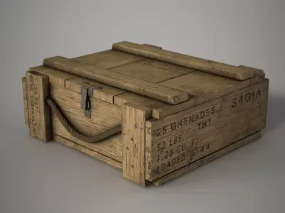 Grenade Crate M67 Low-poly 3D model