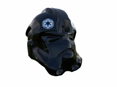 Imperial tie pilot helmet - Star Wars Low-poly 3D model