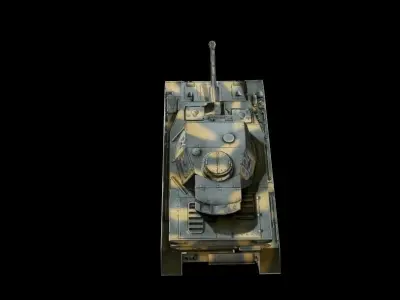 Tank model world of tanks - tiger Low-poly 3D model