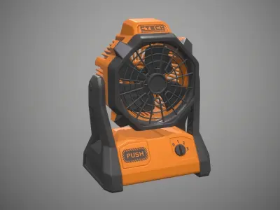 Jobsite Fan Low-poly 3D model