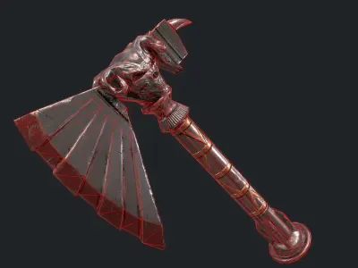 Fantasy Stylish- Axe of Skul Low-poly 3D model