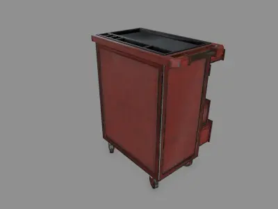 Cupboard dresser with drawers Low-poly 3D model