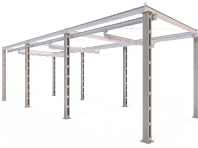 1 TONS SUSPENDED CRANE Low-poly 3D model