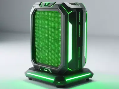 Futuristic Green Scanning Device 3D model